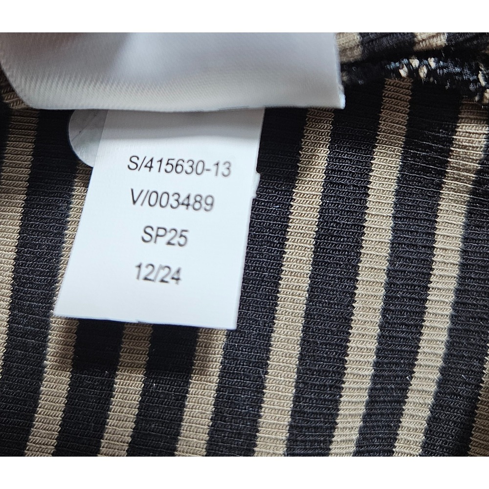 Athleta Signature Rib Crop Tee Striped Black Tan Short Sleeve Modal Top M NEW - Picture 8 of 10